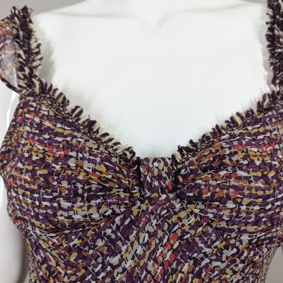 Zara Boho Midi Dress – Multicolor Print Ruffle Strap Slip Dress – Size Small (XS - Picture 5 of 7